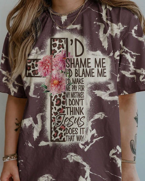 I'd Shame Me I'd Blame Me Leopard Cross Women's Christian Tshirt