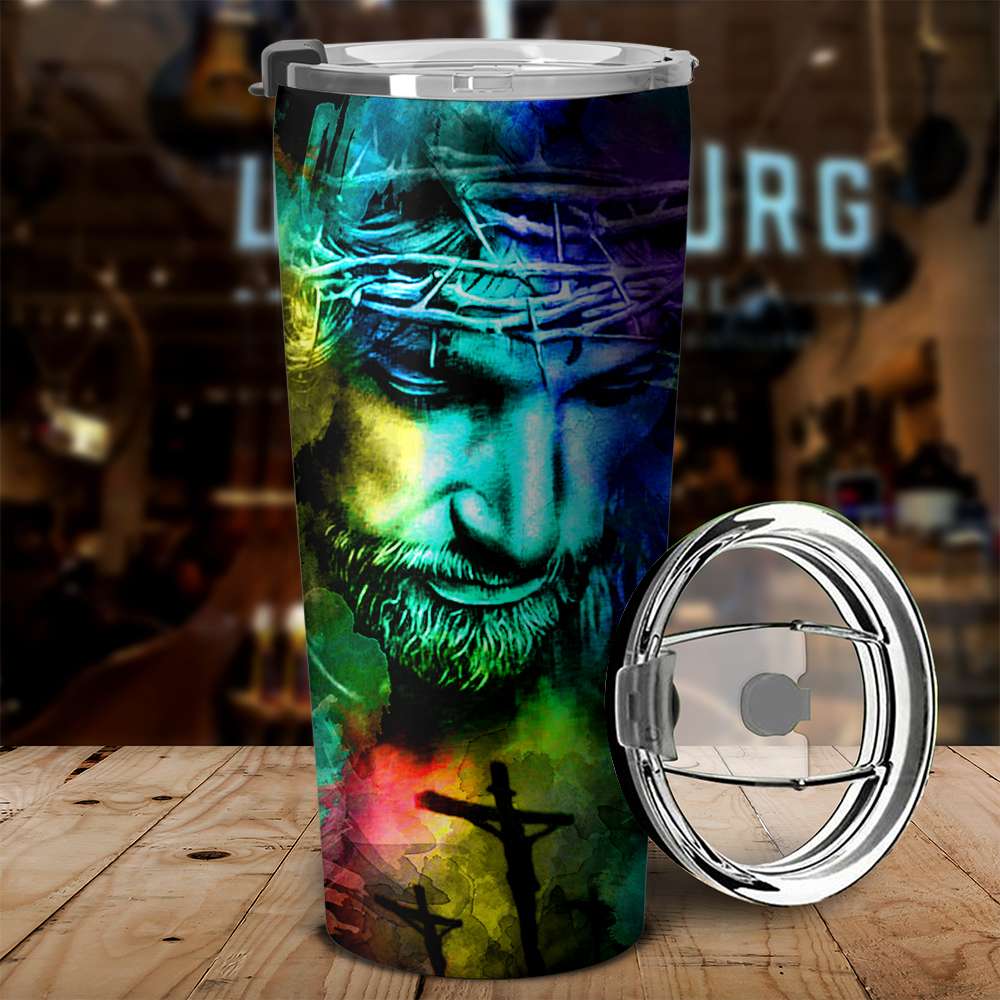 Jesus Faith Over Fear Colorful Tumbler - Tlnh2202211Ha