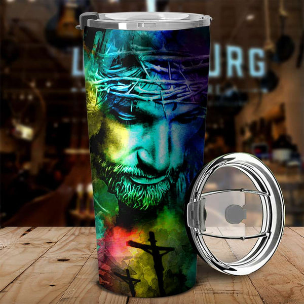 Jesus Faith Over Fear Colorful Tumbler - Tlnh2202211Ha