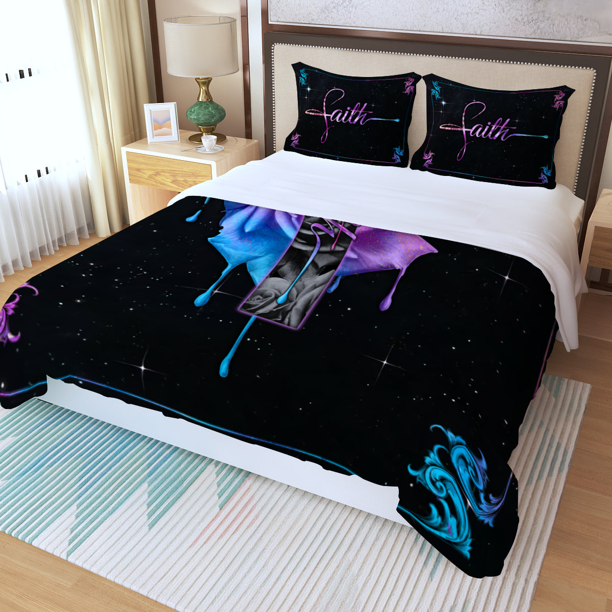 Rose Watercolor Bedding Set - Latg2804212HA
