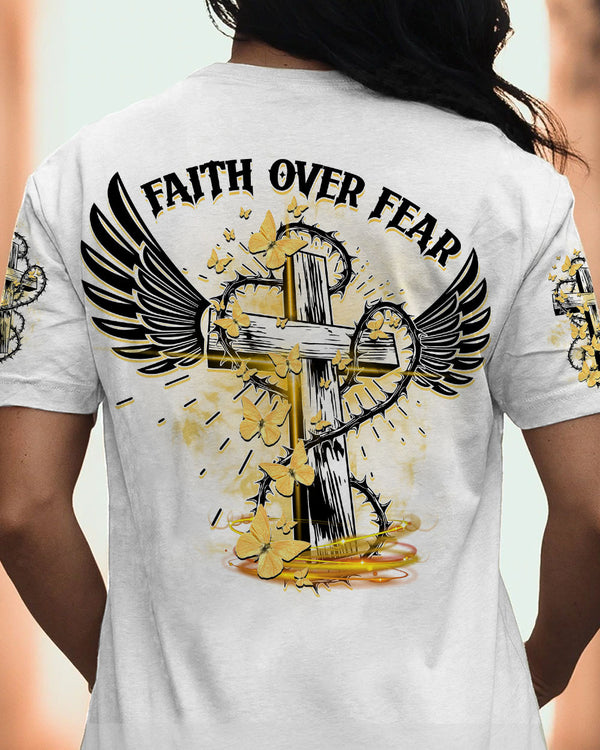 Faith Over Fear Cross Women's Christian Tshirt