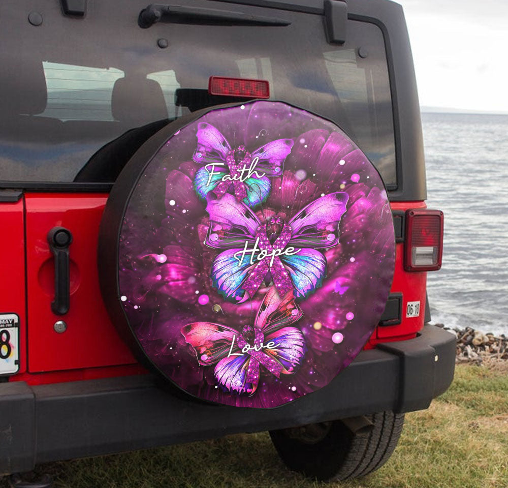 Breast Cancer Awareness  Faith Hope Love Butterfly Automotive - Tltr1609214ki