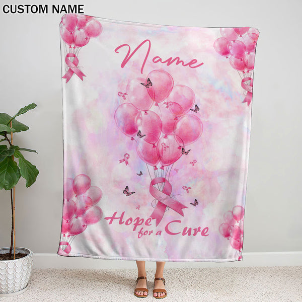 Breast Cancer Awareness  Personalized Cancer Balloon Woven & Fleece Blanket - Tlnh0110213ki