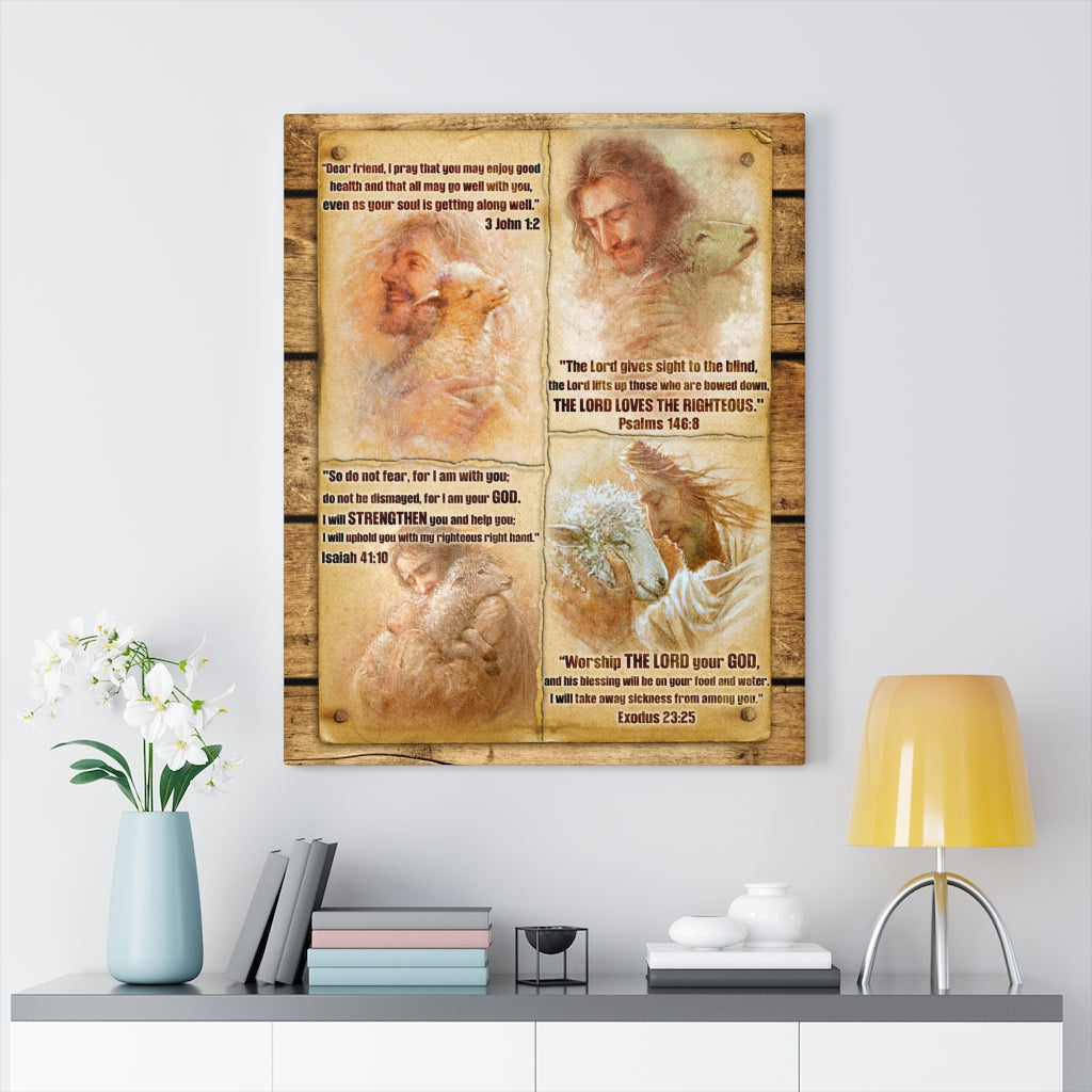 Jesus With Lamb Canvas - Latg2909216