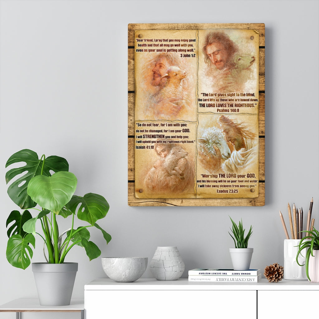 Jesus With Lamb Canvas - Latg2909216