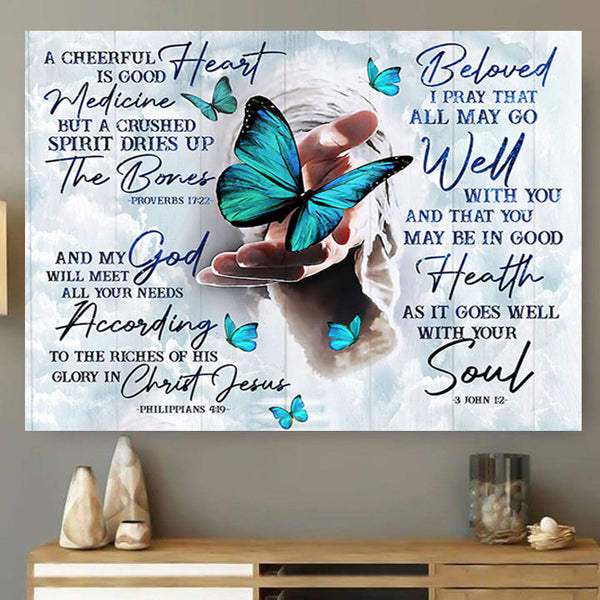 Jesus Hand Butterfly Bible Canvas - Tltr2709215