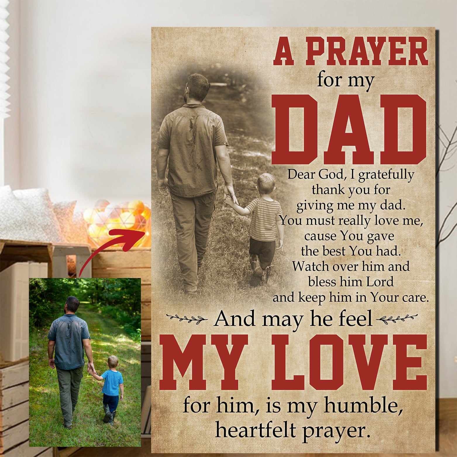 A Prayer For My Dad Canvas Custom Nh290520O