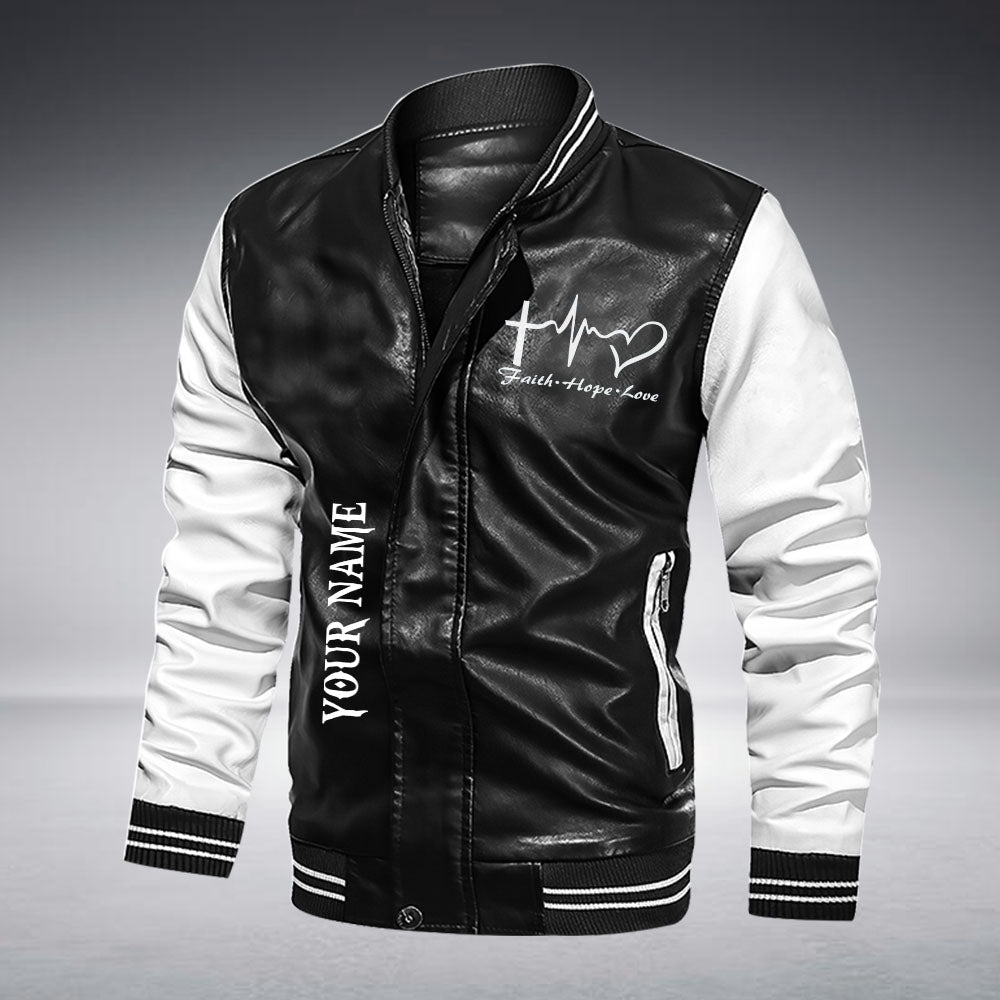 Personalized Jesus Is My God Leather Bomber Jacket - Tm2909211ki