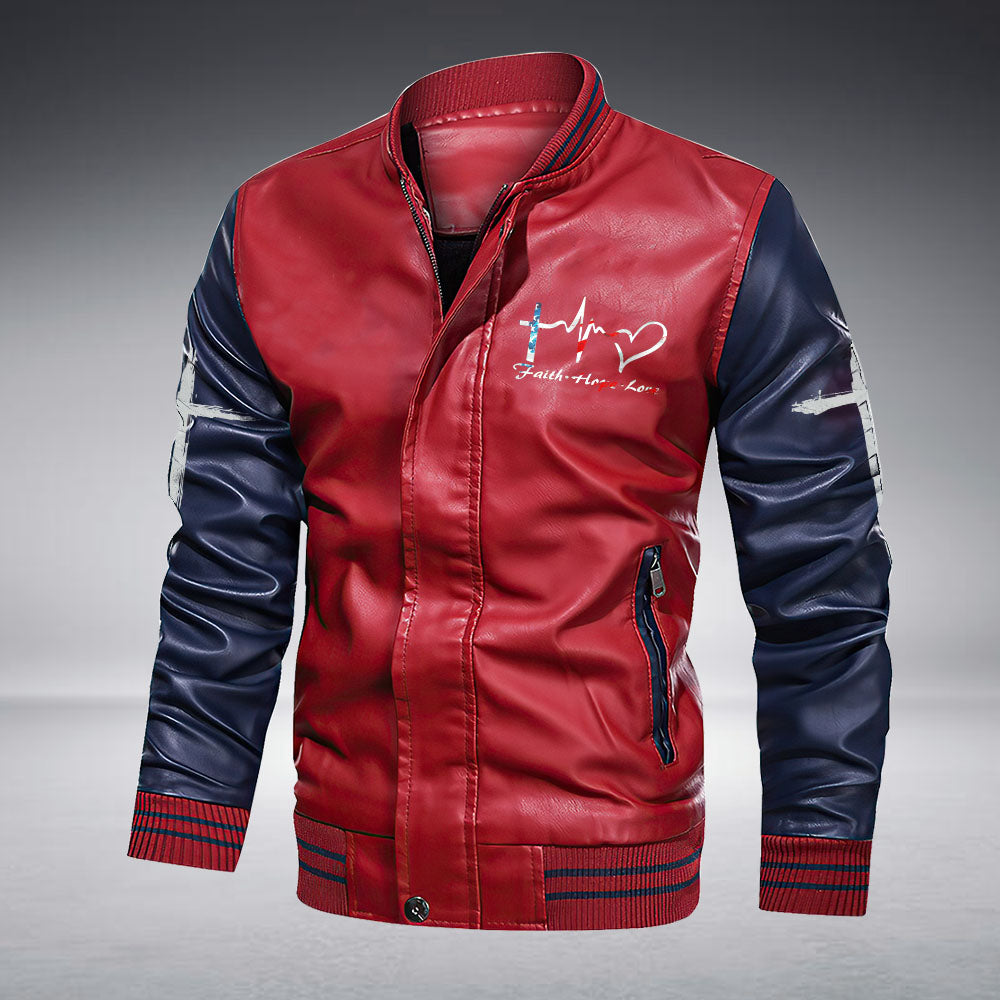 Man Of God Leather Bomber Jacket - Tltm0110211ki