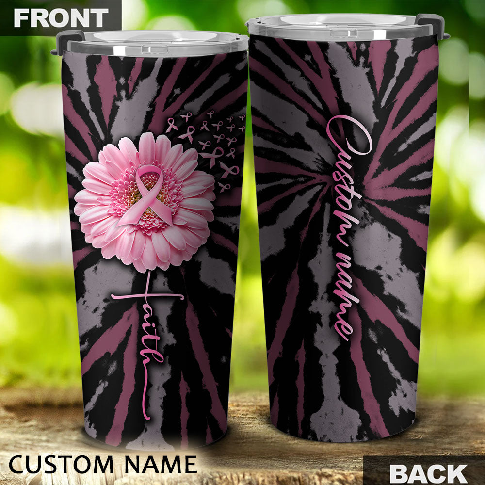 Personalized Faith Daisy Breast Cancer Awareness Tumbler - Lath0609215ki