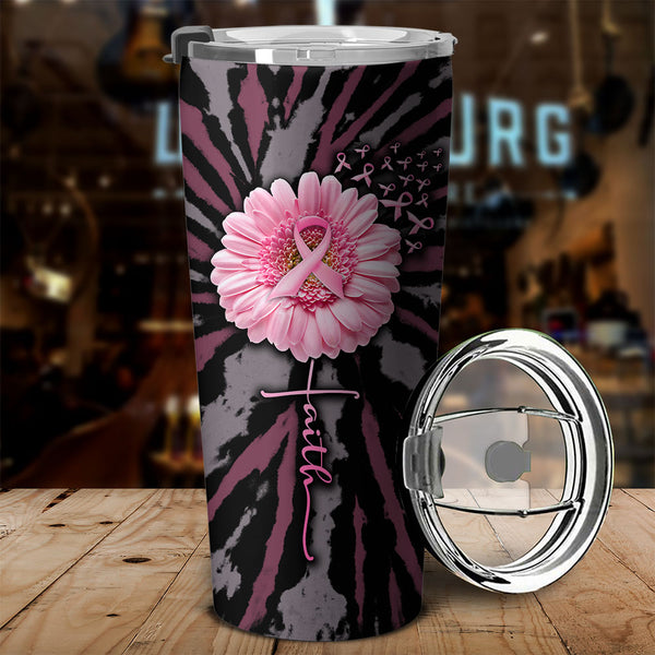 Personalized Faith Daisy Breast Cancer Awareness Tumbler - Lath0609215ki