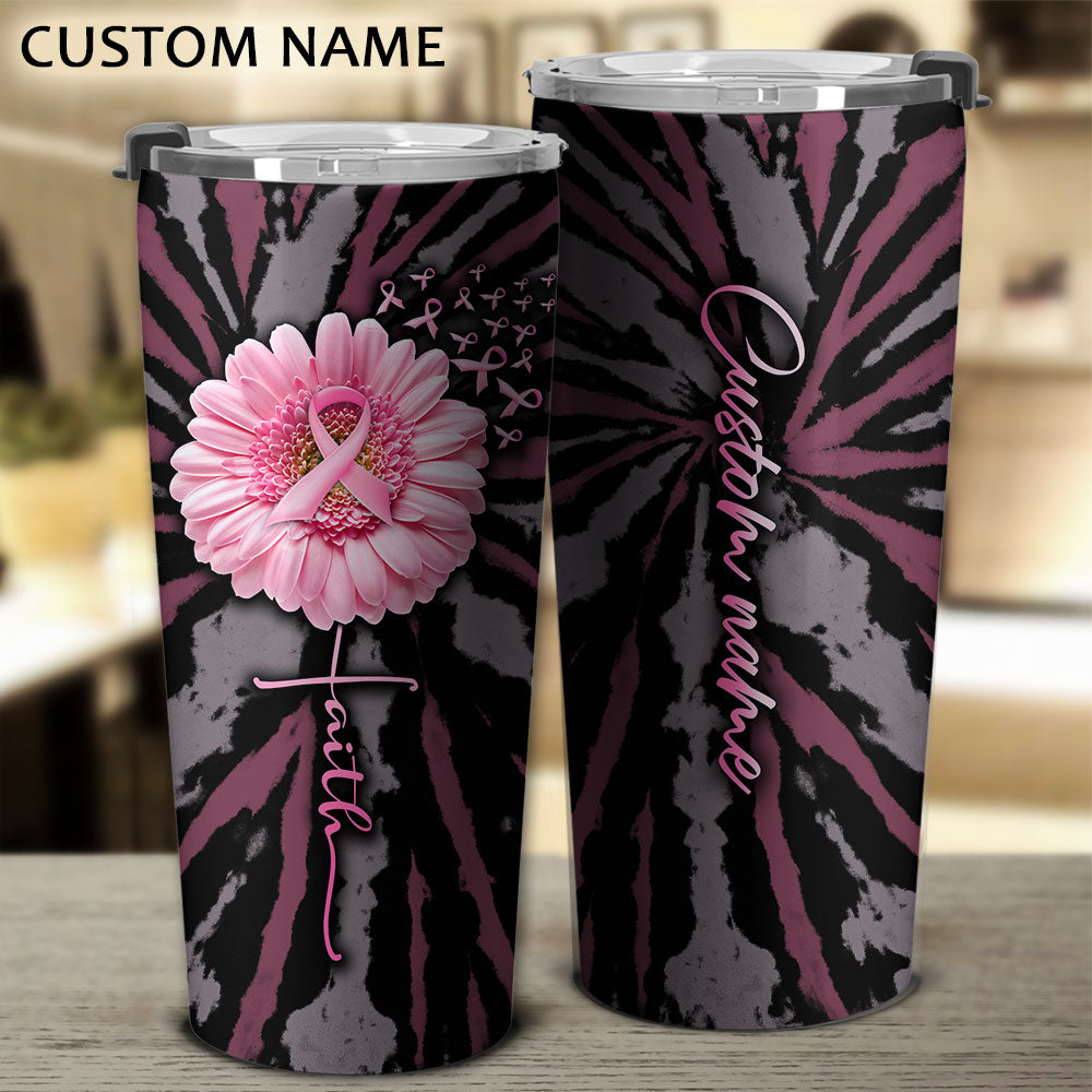 Personalized Faith Daisy Breast Cancer Awareness Tumbler - Lath0609215ki
