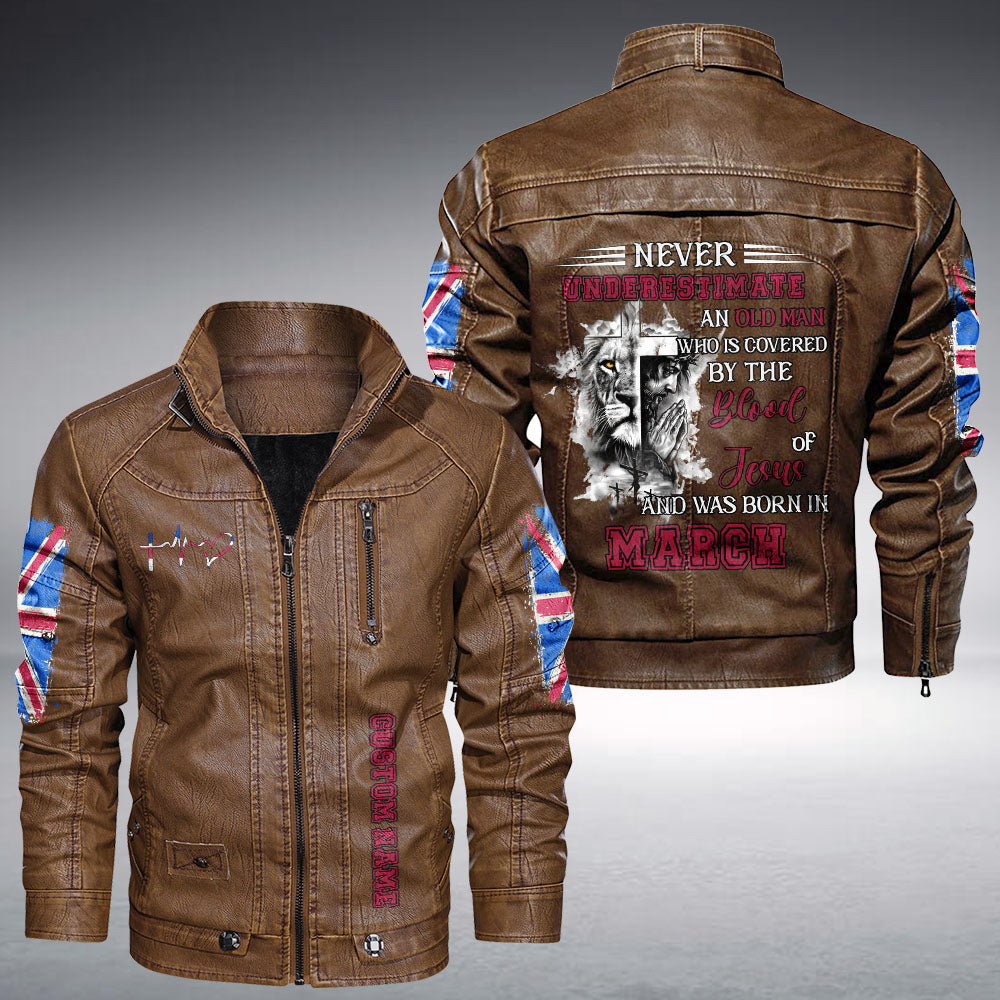 Personalized Never Underestimate An Old Man Leather Jacket - Lahn1110211ki