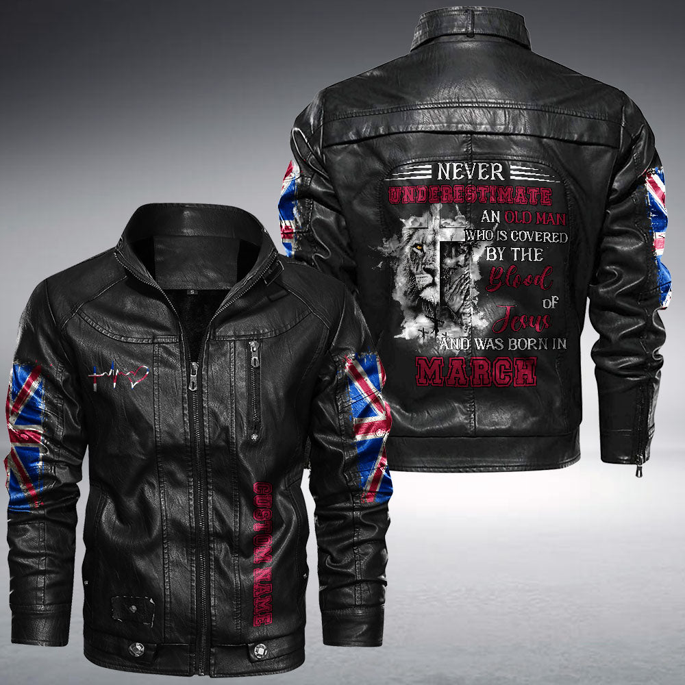 Personalized Never Underestimate An Old Man Leather Jacket - Lahn1110211ki