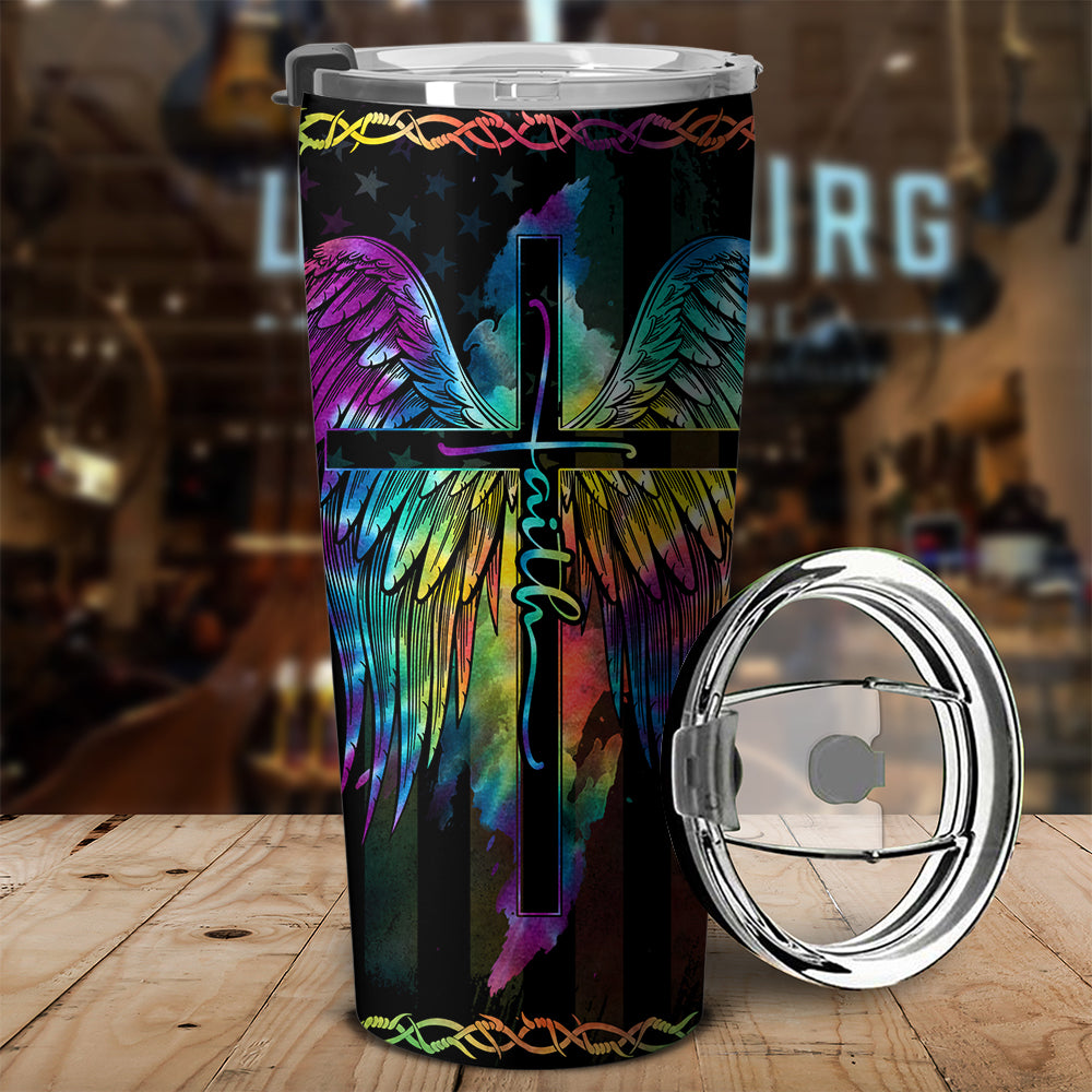 Faith Wings Colorful Tumbler - Tlty2002215Ki