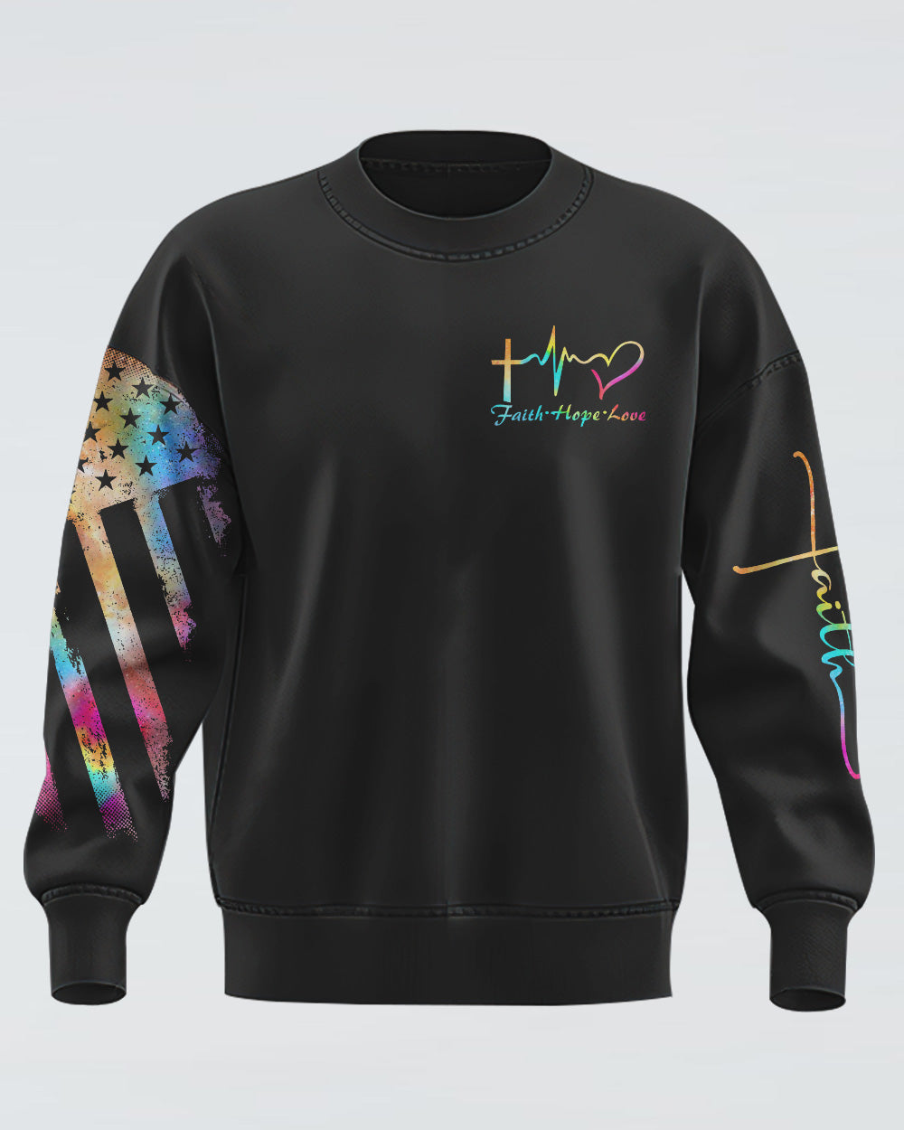 Galaxy Wings Faith Cross Women's Christian Sweatshirt