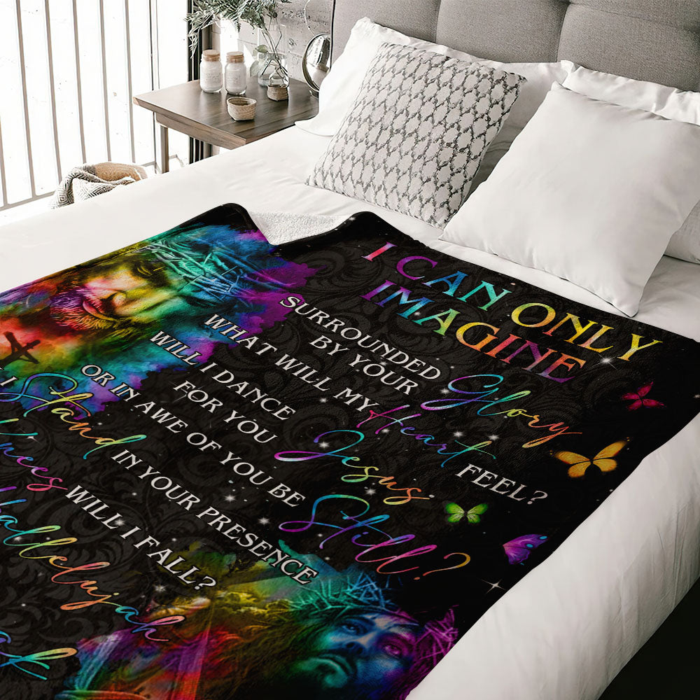 Personalized Faith Watercolor Butterfly Woven & Fleece Blanket - Lahn3009213ki
