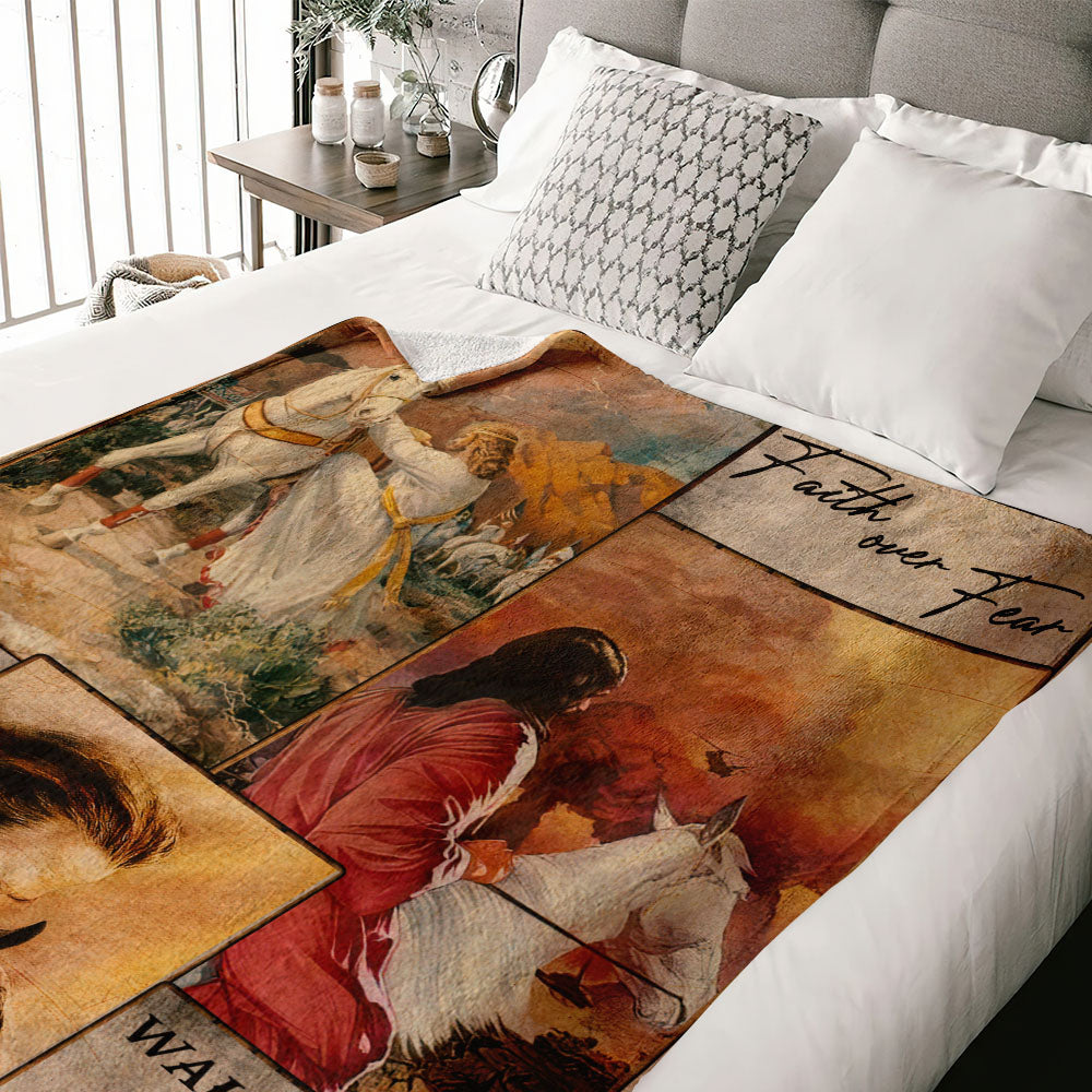 Faith Horse Woven & Fleece Blanket - Tltm3009211ki