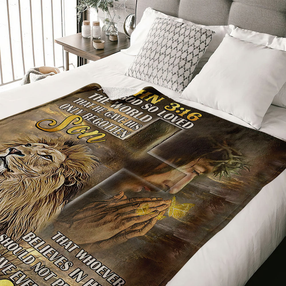 For God So Loved Woven & Fleece Blanket - Nh0510214