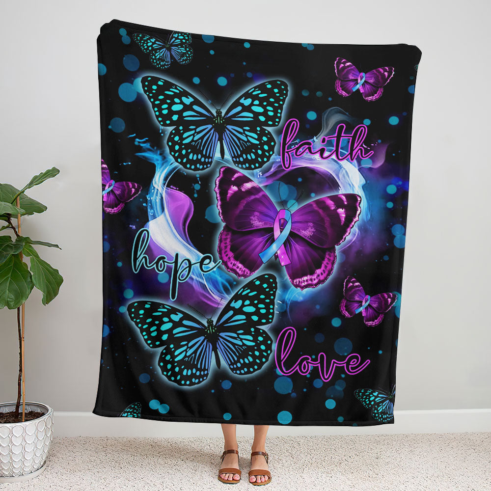 Butterfly Faith Woven & Fleece Blanket - Lahn0609214ki