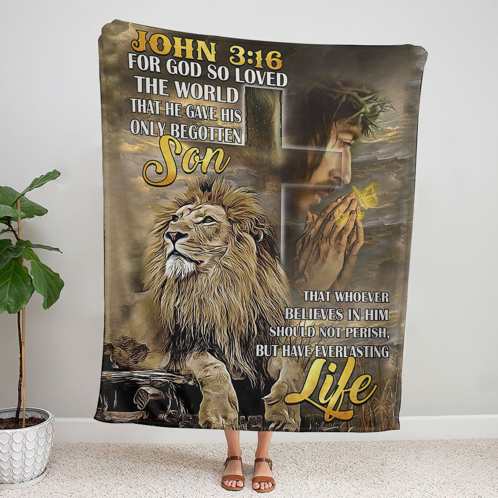 For God So Loved Woven & Fleece Blanket - Nh0510214