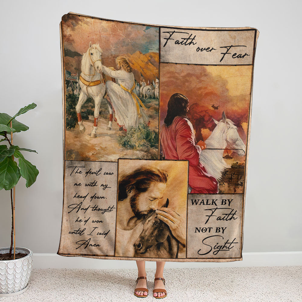 Faith Horse Woven & Fleece Blanket - Tltm3009211ki