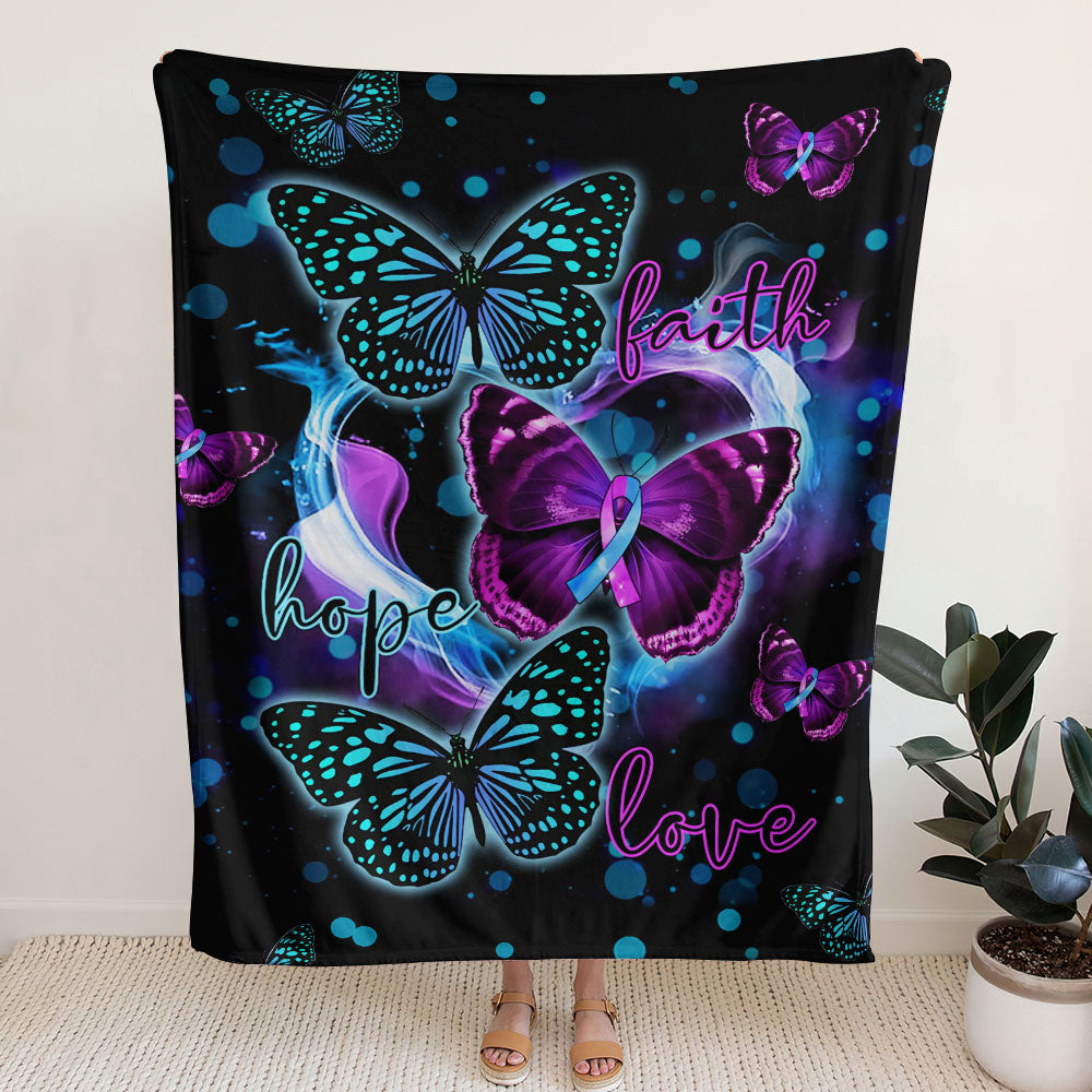 Butterfly Faith Woven & Fleece Blanket - Lahn0609214ki