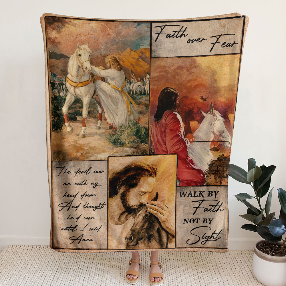 Faith Horse Woven & Fleece Blanket - Tltm3009211ki