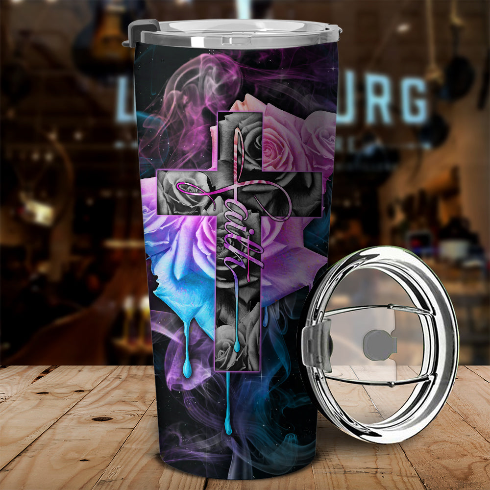 Faith Rose Watercolor Tumbler - Latg1904213ki