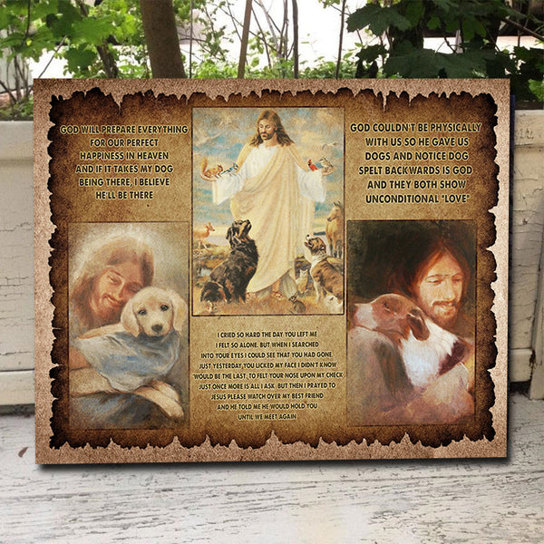Jesus With Dogs Bible Canvas - Lath2809213