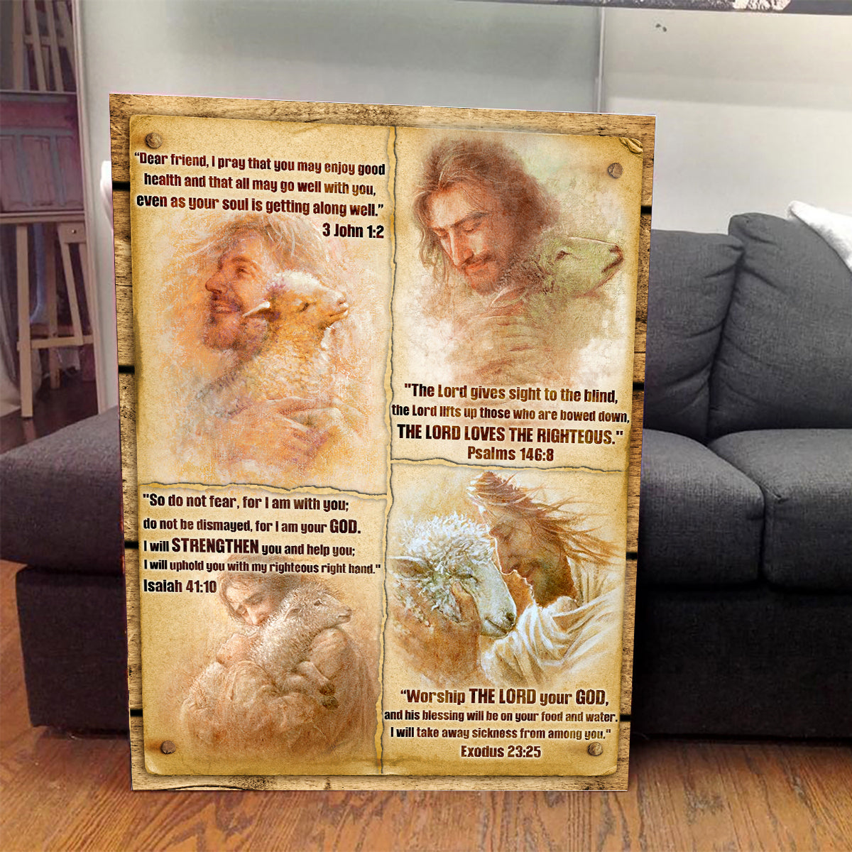 Jesus With Lamb Canvas - Latg2909216