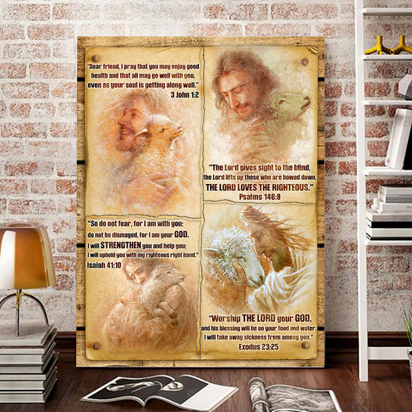 Jesus With Lamb Canvas - Latg2909216