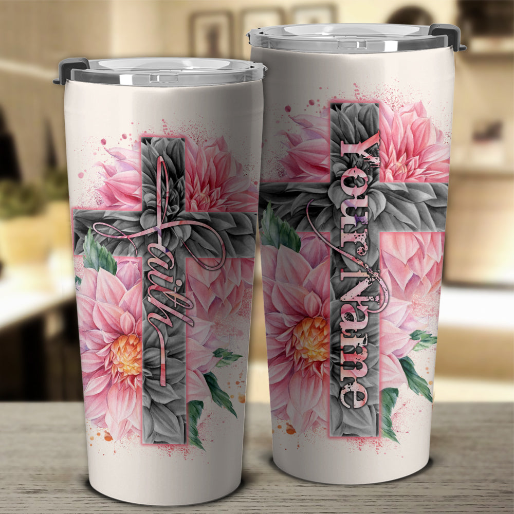 Personalized Dahlia Cross Tumbler - Latg2307213