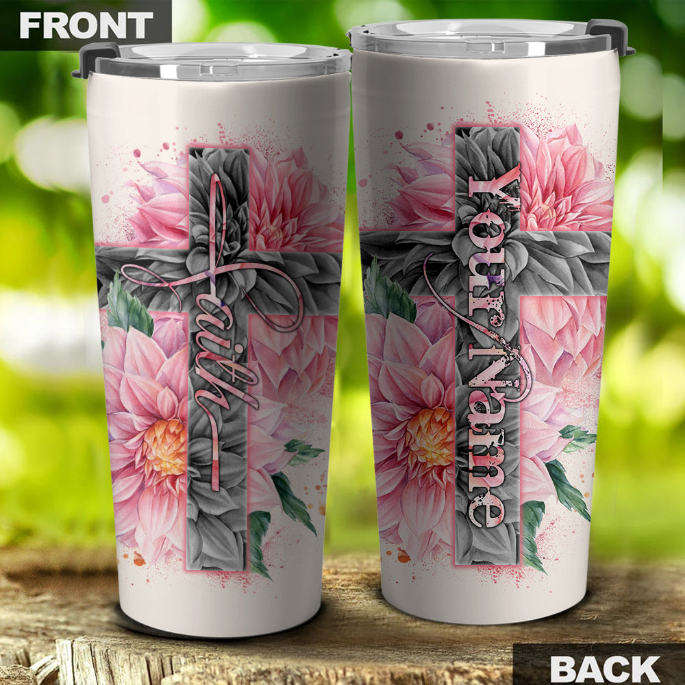 Personalized Dahlia Cross Tumbler - Latg2307213