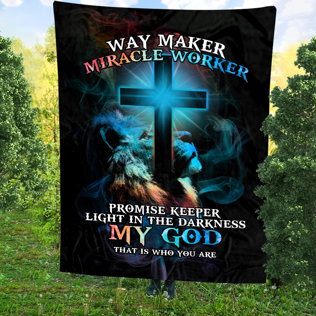 Way Maker Lion Cross Light Blanket - Tltm0204213ki