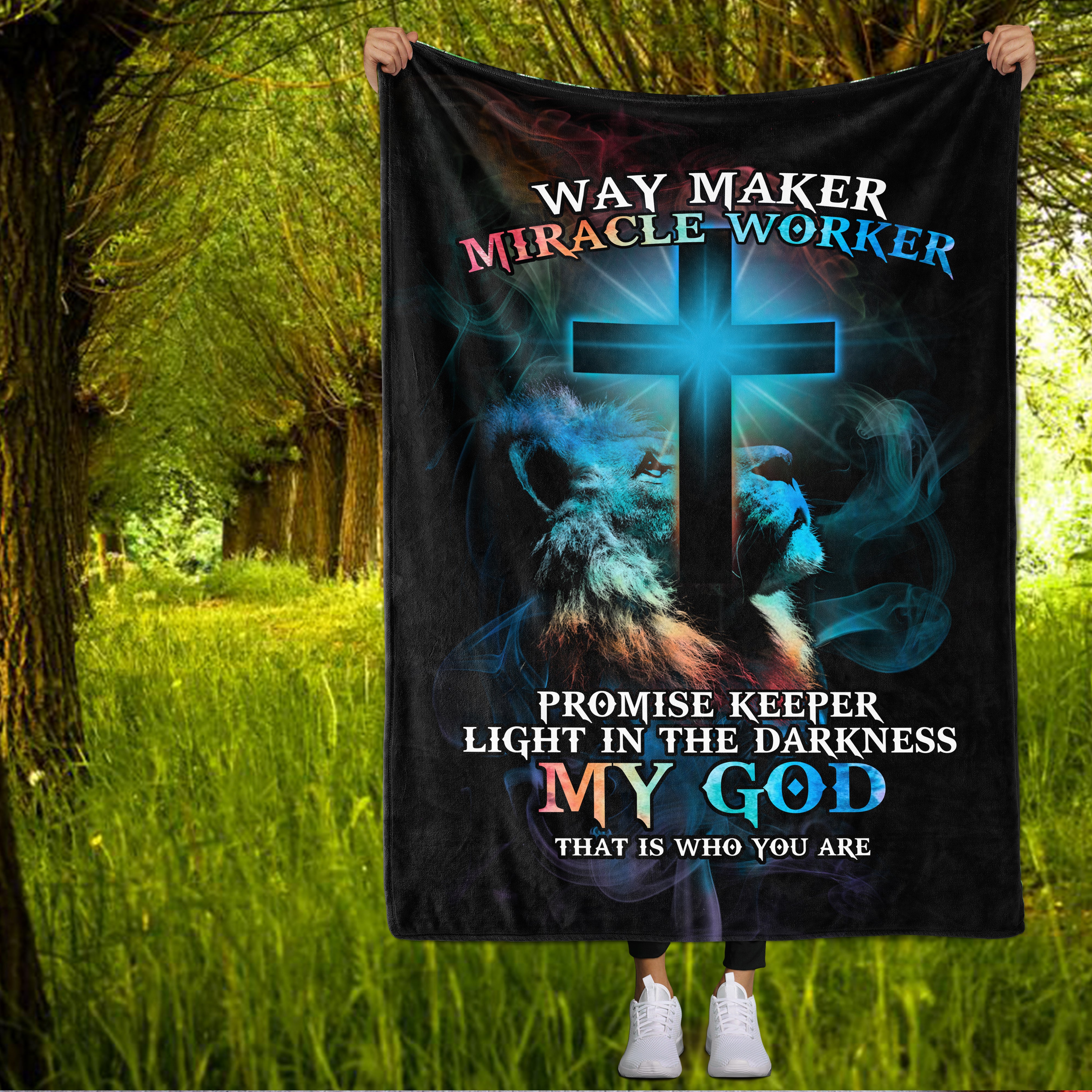 Way Maker Lion Cross Light Blanket - Tltm0204213ki