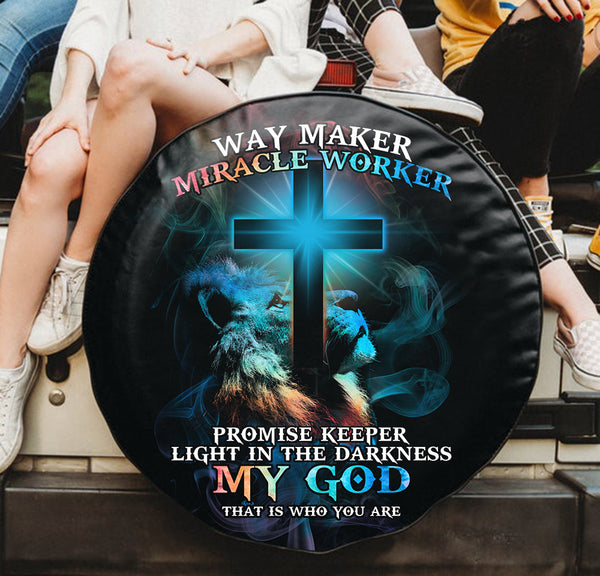 Way Maker Lion Cross Light Tire Cover - Tltm0204212ki