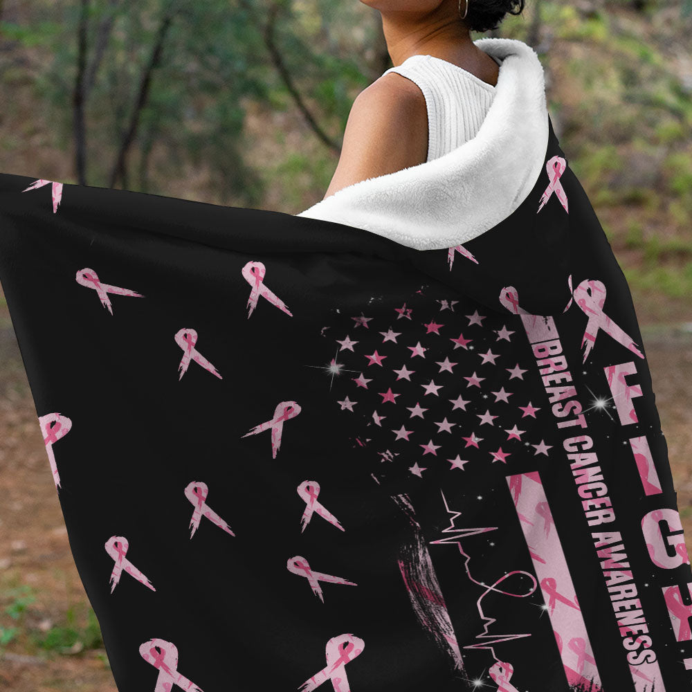 Fight Breast Cancer Awareness Sherpa Blanket Hoodie - Lahn1009213ki