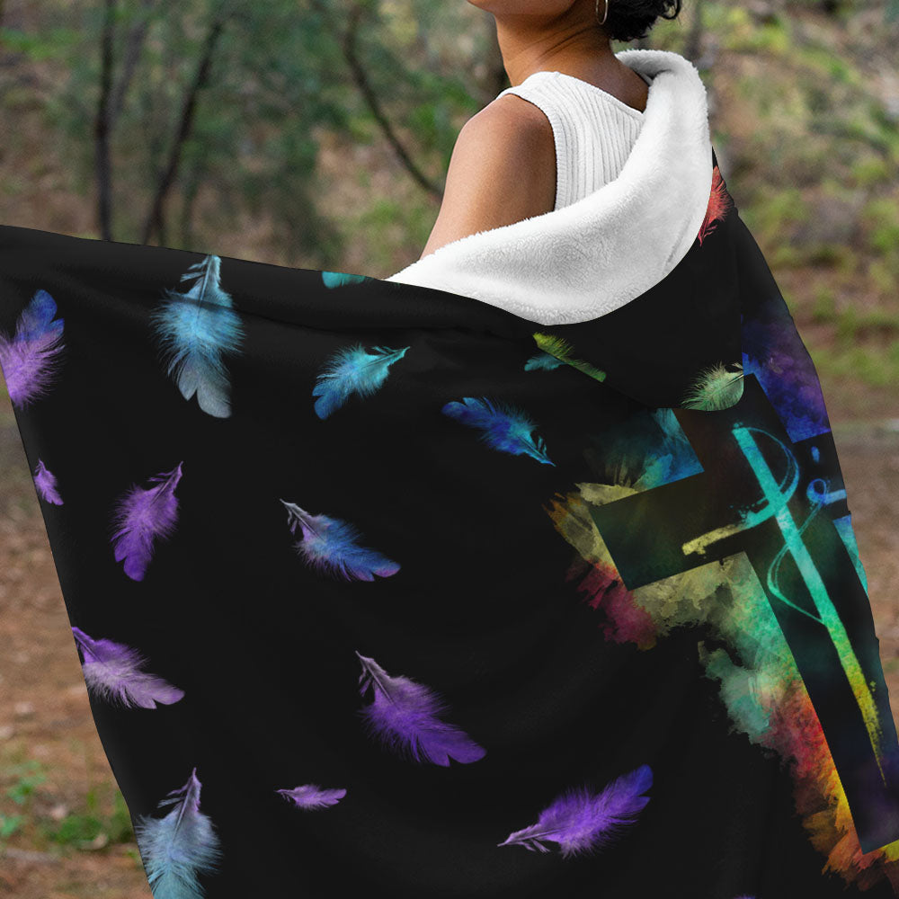Fe Coloful Sherpa Blanket Hoodie - Nh1009214ki