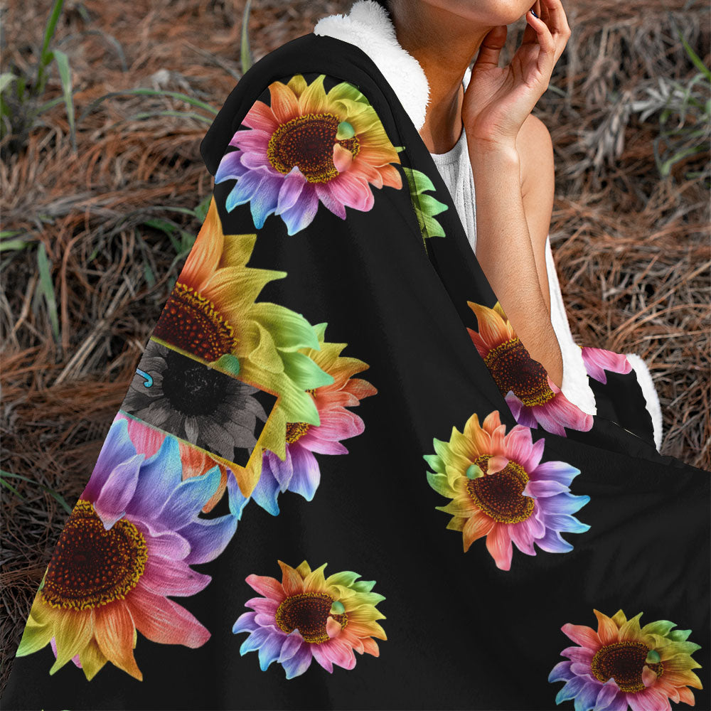 Colorful Sunflower Faith Sherpa Blanket Hoodie - Tlnh2009213