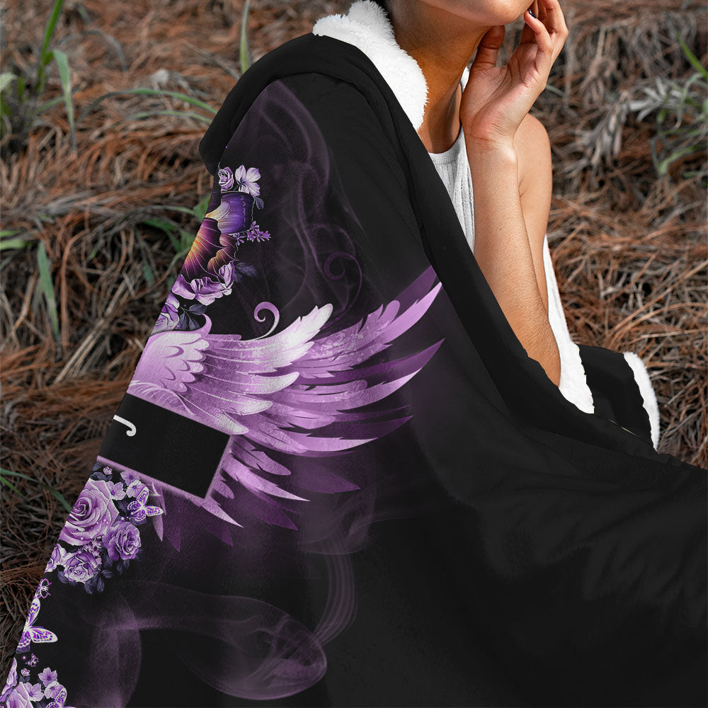 Butterfly Purple Rose Faith Sherpa Blanket Hoodie - Tltm2009215