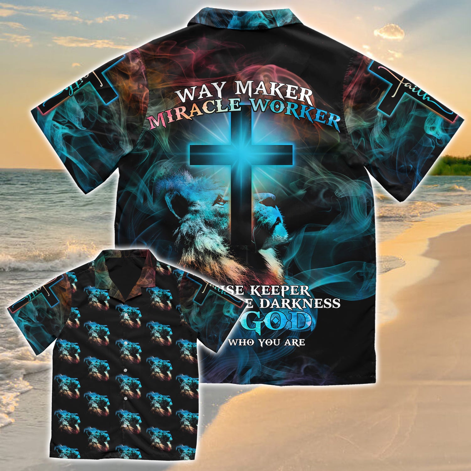 Way Maker Lion Cross Light Hawaiian Set - Tltm2004211