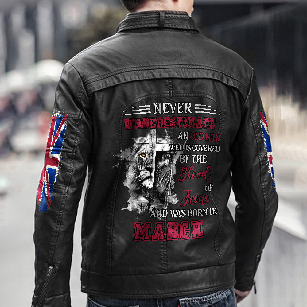Personalized Never Underestimate An Old Man Leather Jacket - Lahn1110211ki