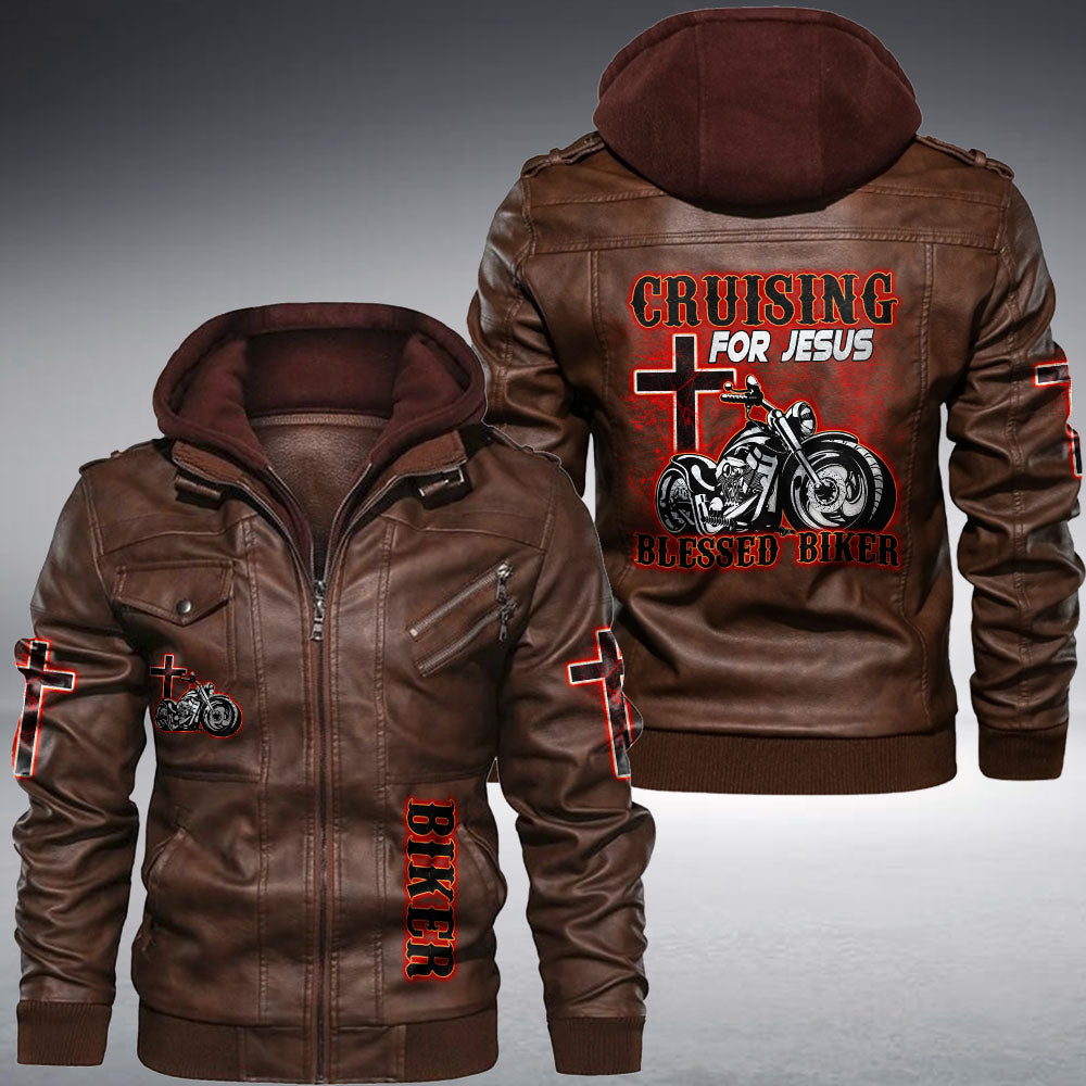 Blessed Biker Leather Jacket - Tltm0610212