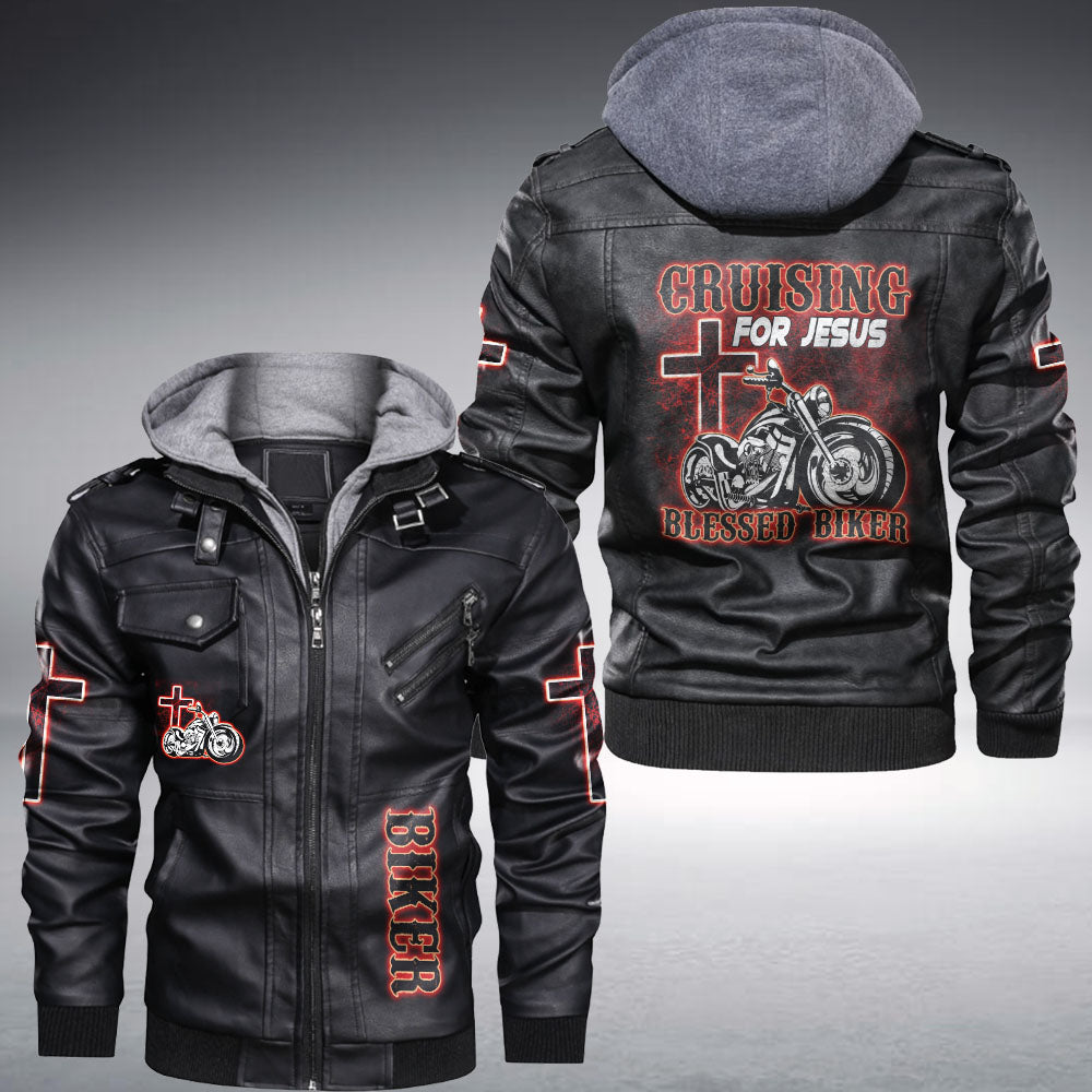 Blessed Biker Leather Jacket - Tltm0610212