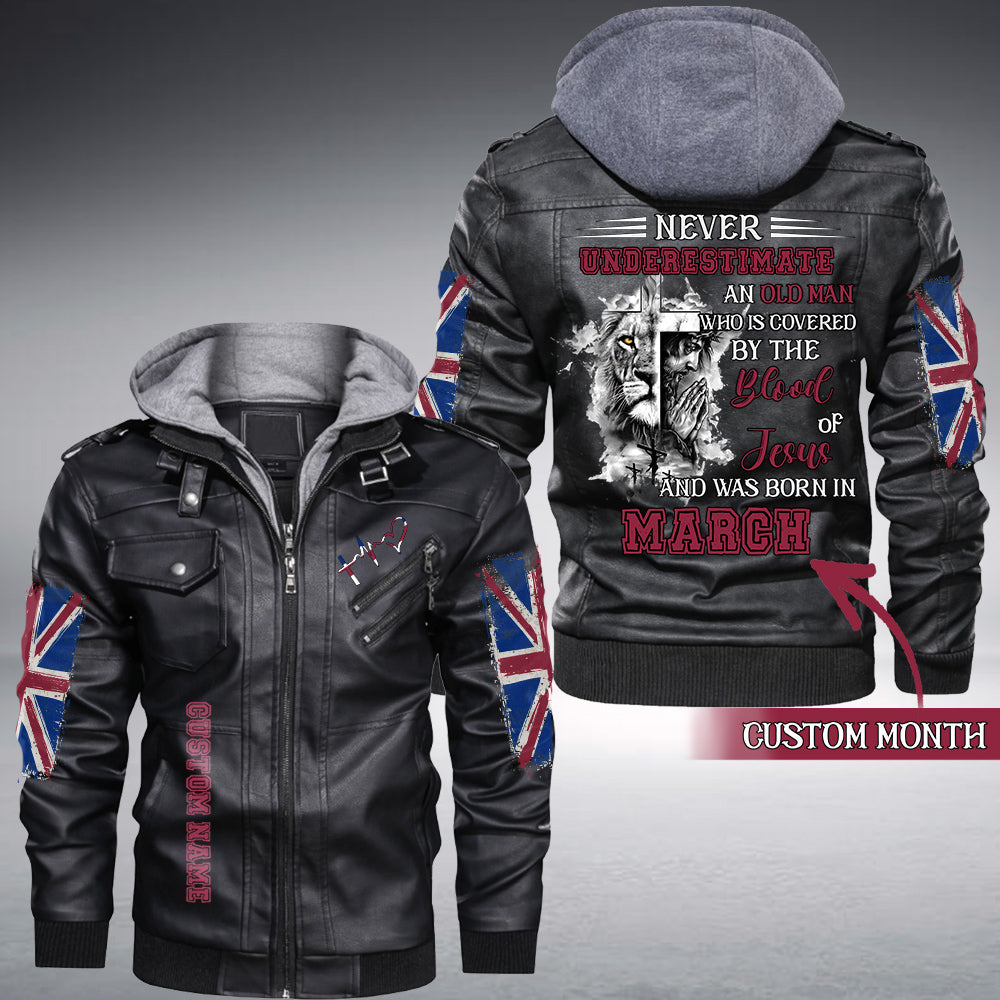 Personalized Never Underestimate An Old Man Leather Jacket - Lahn1110211ki