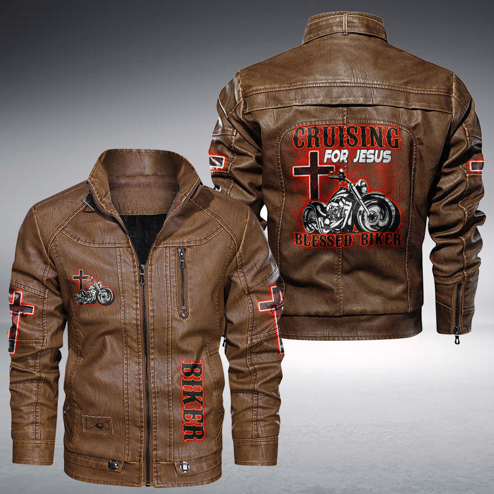 Blessed Biker Leather Jacket - Tltm0610212