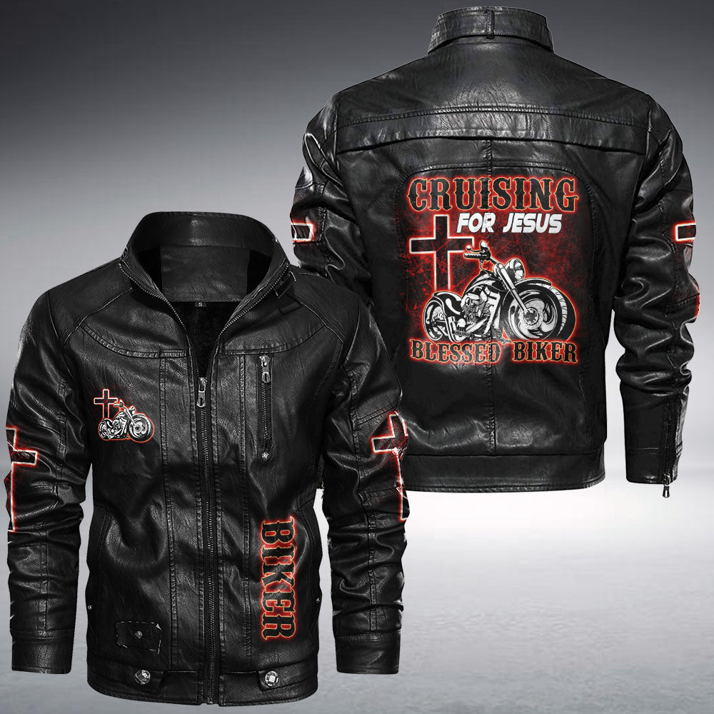 Blessed Biker Leather Jacket - Tltm0610212