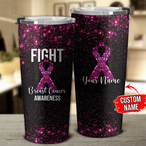 Breast Cancer Awareness  Personalized Glitter Ribbon Tumbler - Tltr1309214ki