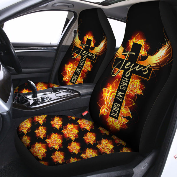 Fire Rose Jesus Has My Back Automotive - Tlty1604212HA